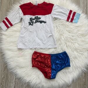 Daddy's Lil Monster Two-Piece Set — White, Red & Blue worm on Halloween 2025
